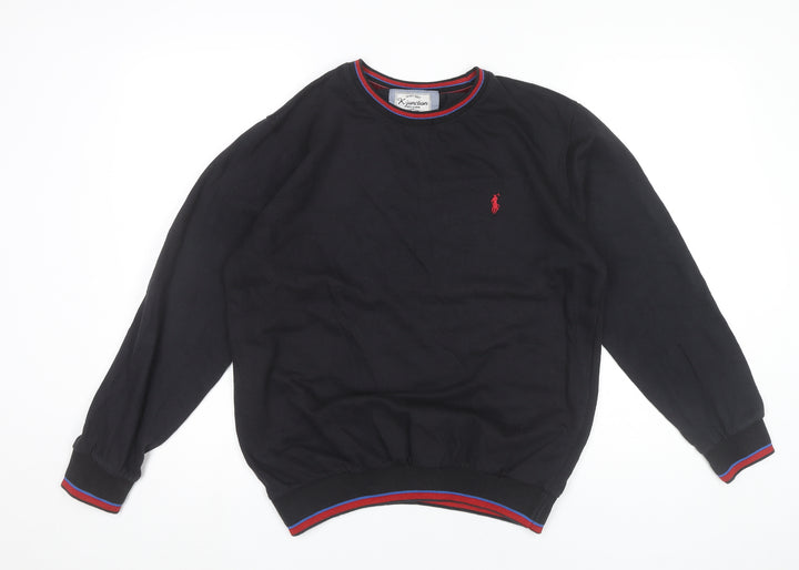Kjunction Men’s Black Pullover Sweatshirt L Crew Neck Casual