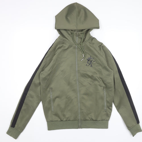 Gym King Men’s Green Full Zip Hoodie Slim Fit Size S Hooded Jacket
