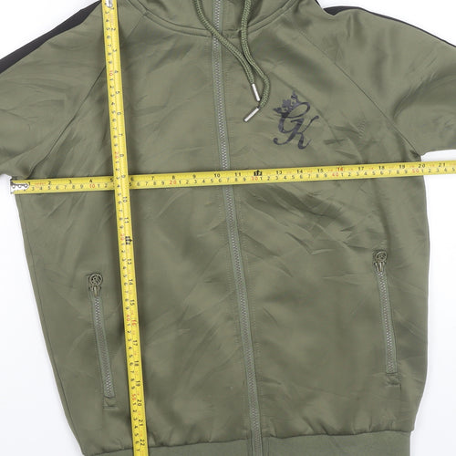 Gym King Men’s Green Full Zip Hoodie Slim Fit Size S Hooded Jacket