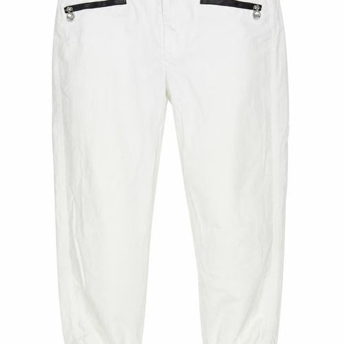 Golfino Women White Cotton Blend Jogger Trousers Size 14