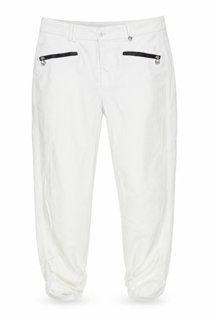 Golfino Women White Cotton Blend Jogger Trousers Size 14