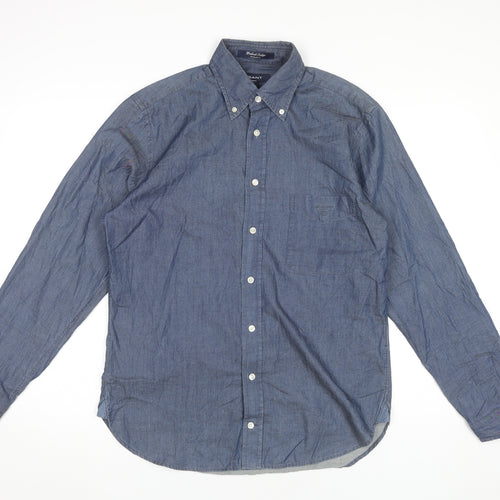 Gant Men’s Blue Regular Fit Button-Down Cotton Shirt Size S