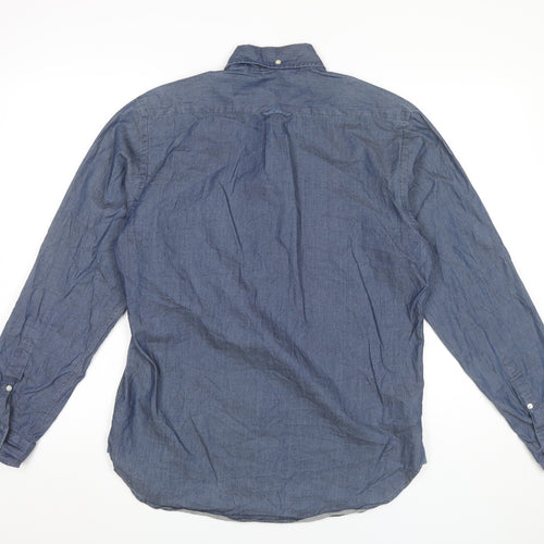 Gant Men’s Blue Regular Fit Button-Down Cotton Shirt Size S