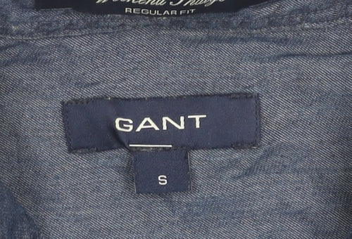 Gant Men’s Blue Regular Fit Button-Down Cotton Shirt Size S