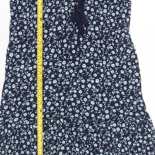 H&M Women’s Blue Floral Midi Maxi Dress Size 8 Boho Viscose