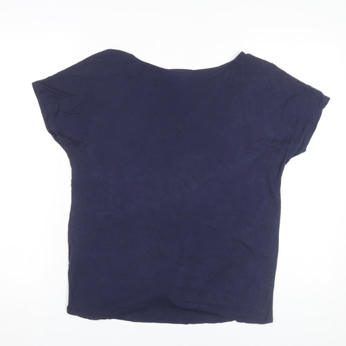 Wallis Women Blue Rhinestone Embellished T-Shirt Size 14