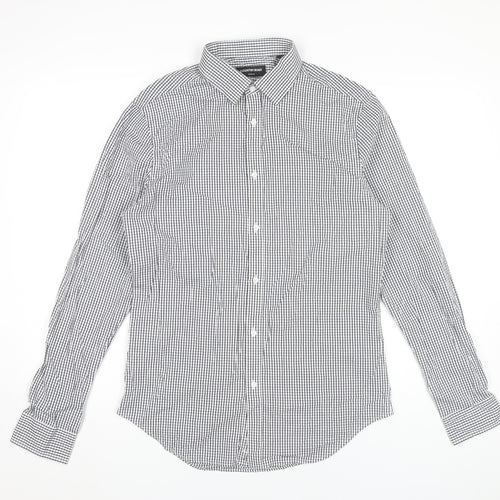 Country Road Men's Black Check Slim Fit Cotton Dress Shirt M