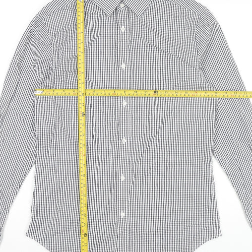 Country Road Men's Black Check Slim Fit Cotton Dress Shirt M