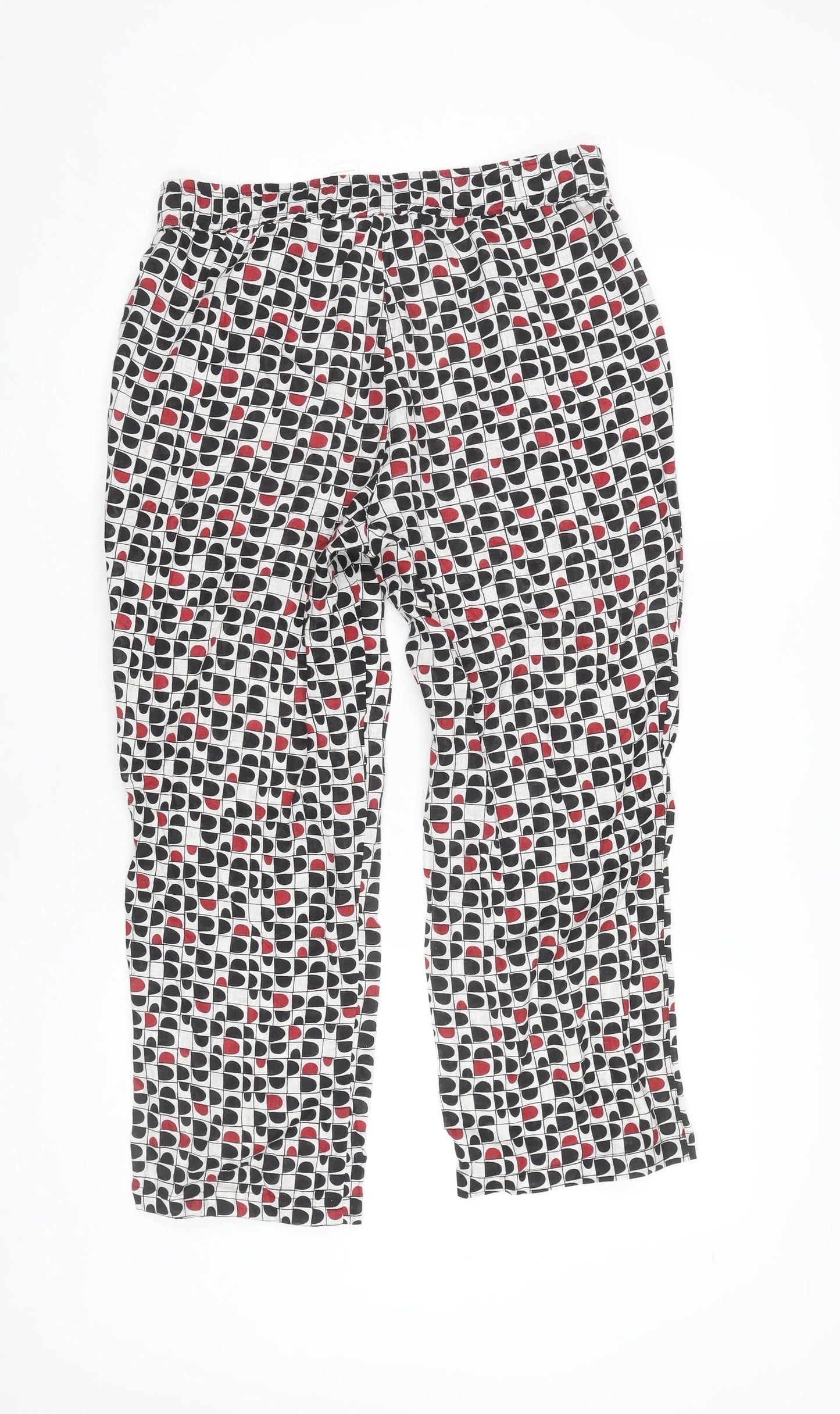 Barbara Lebek Womens Multicoloured Linen Trousers Size 12