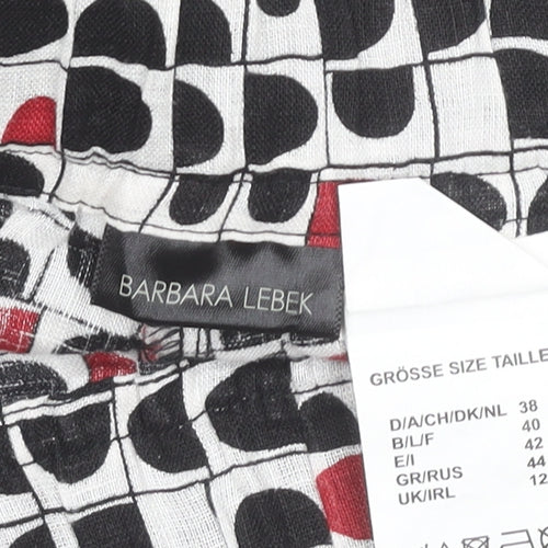 Barbara Lebek Womens Multicoloured Linen Trousers Size 12