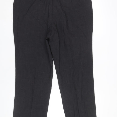 Skopes Mens Black Classic Fit Wool Blend Dress Pants Trousers 36R