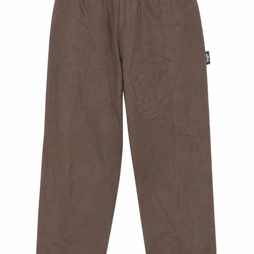 boohooMAN Men’s Brown Cotton Chino Trousers Size S Regular Fit