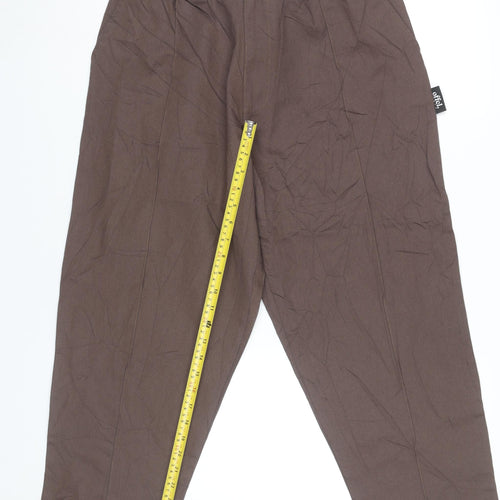 boohooMAN Men’s Brown Cotton Chino Trousers Size S Regular Fit