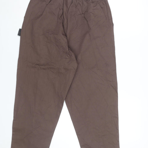 boohooMAN Men’s Brown Cotton Chino Trousers Size S Regular Fit