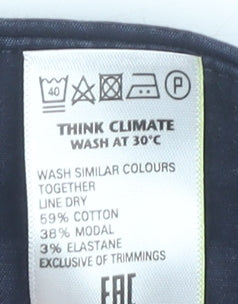 Marks and Spencer Women's Blue Size 12 Chino Shorts Cotton Blend