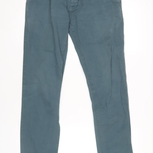 Topman Men’s Green Chino Trousers Size L 34W 32L Straight Fit