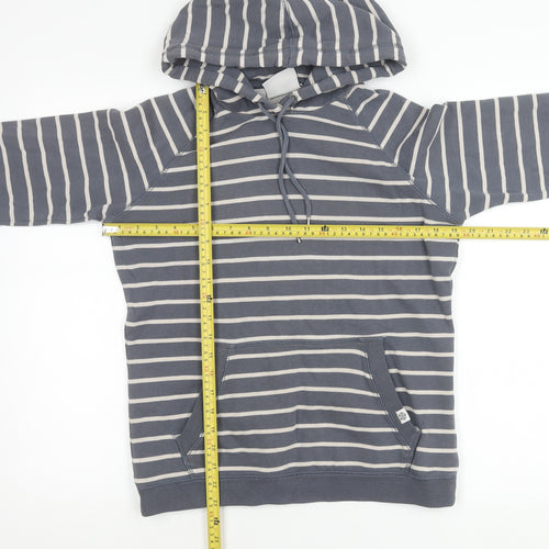 TOG24 Womens Grey Stripe Hoodie Size 8 Cotton Blend Pullover