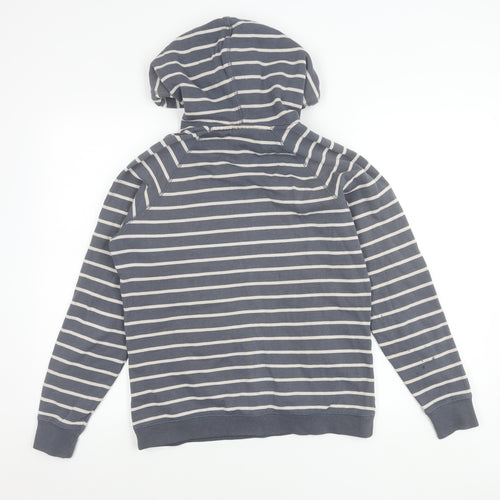 TOG24 Womens Grey Stripe Hoodie Size 8 Cotton Blend Pullover