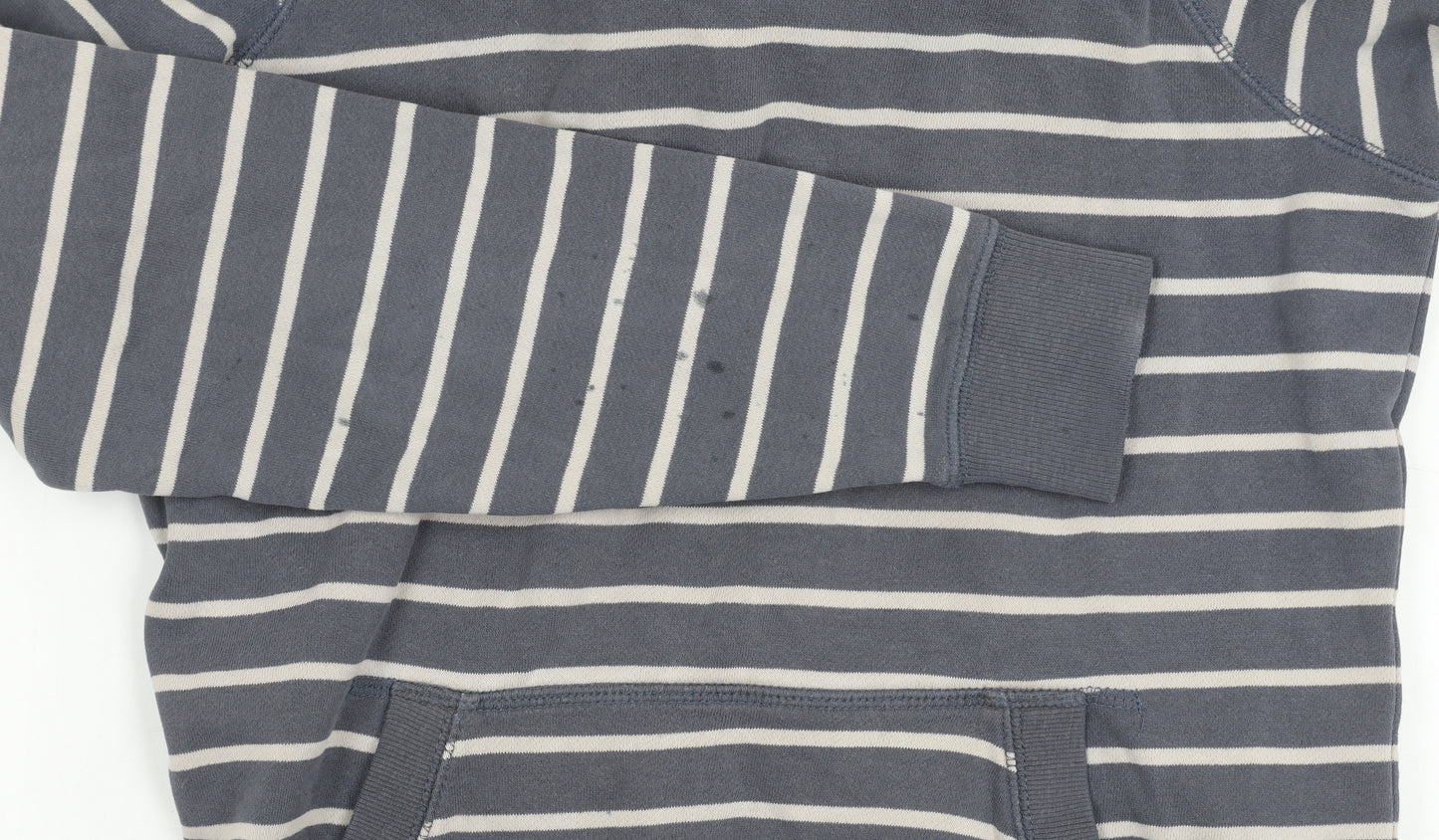 TOG24 Womens Grey Stripe Hoodie Size 8 Cotton Blend Pullover