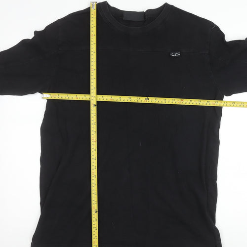 Couture Men’s Black Long Sleeve Cotton Crew Neck T-Shirt Size L