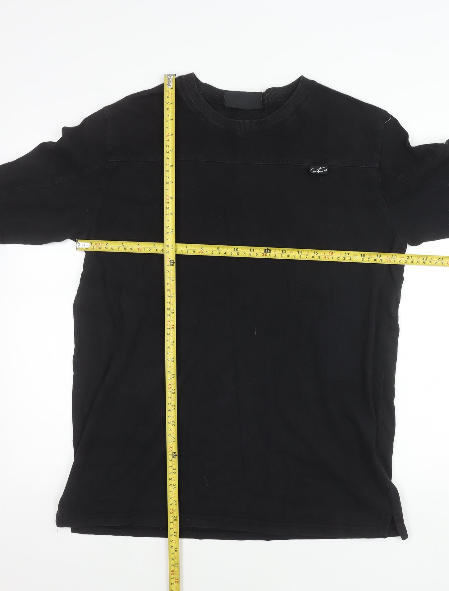 Couture Men’s Black Long Sleeve Cotton Crew Neck T-Shirt Size L