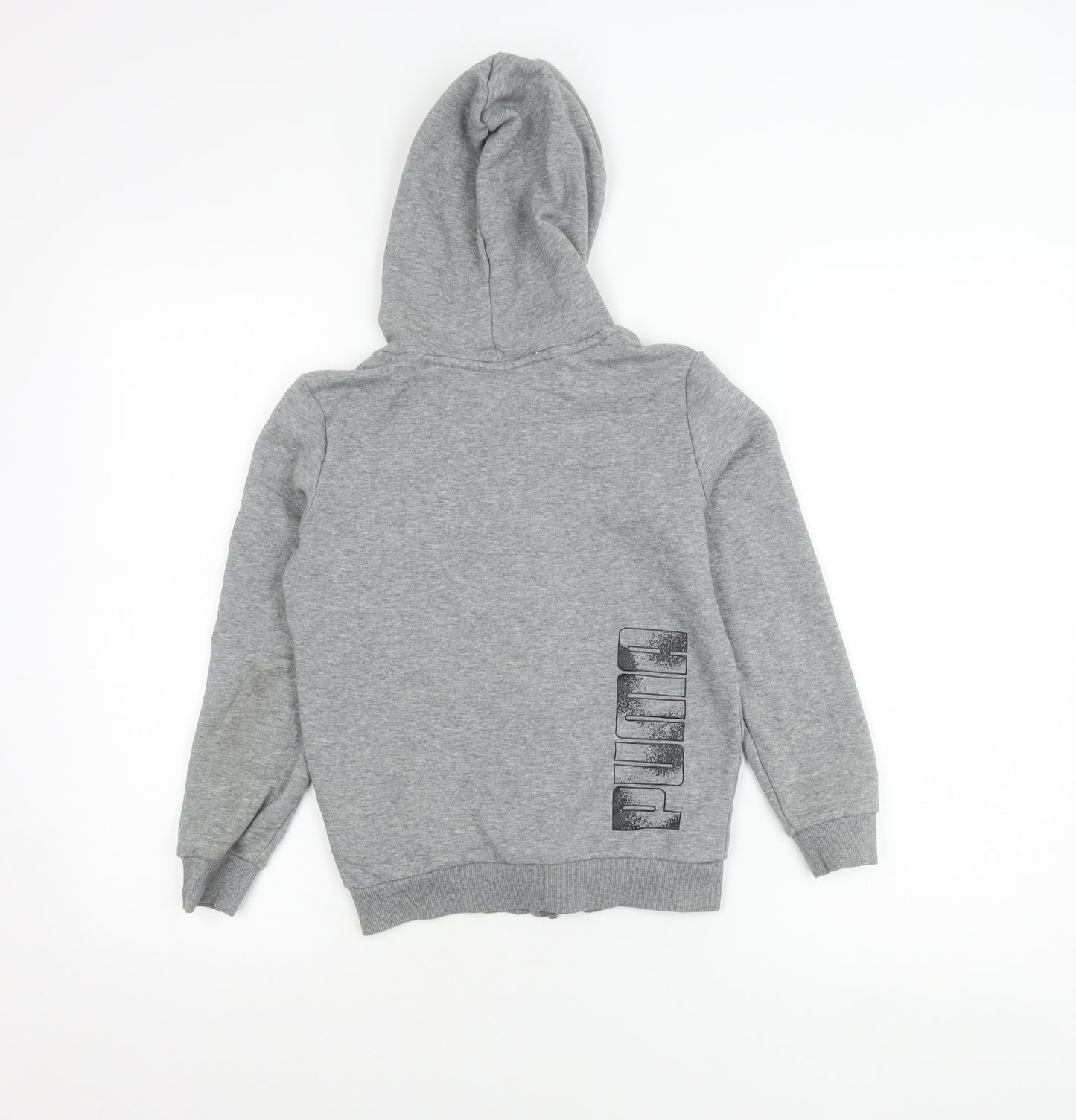 Puma Boys Grey 9-10 Years Zip Hoodie Jacket Cotton Blend
