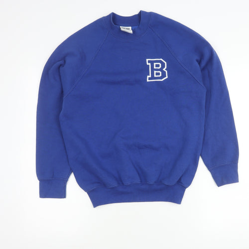 Russell Mens Blue Small Pullover Sweatshirt Crew Neck College Logo