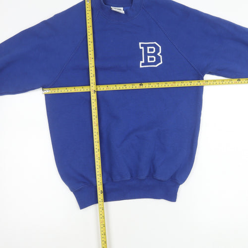 Russell Mens Blue Small Pullover Sweatshirt Crew Neck College Logo