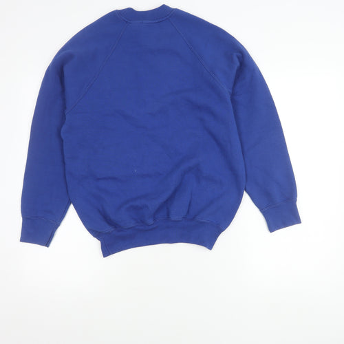 Russell Mens Blue Small Pullover Sweatshirt Crew Neck College Logo