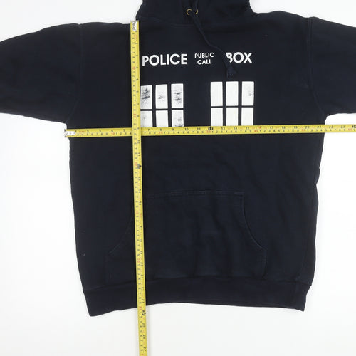 Stars & Stripes Mens Blue Hoodie M Pullover Police Box Graphic Geek TV