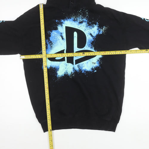 H&M Boys Black PlayStation Hoodie 13-14 Years Pullover Graphic Print