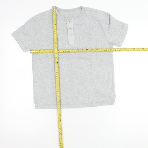 GAP Kids Boys Grey Short Sleeve Henley T-Shirt 10-11 Years