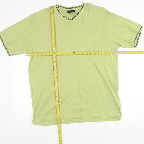 Next Unisex Adults Green Cotton V-Neck Short Sleeve T-Shirt L