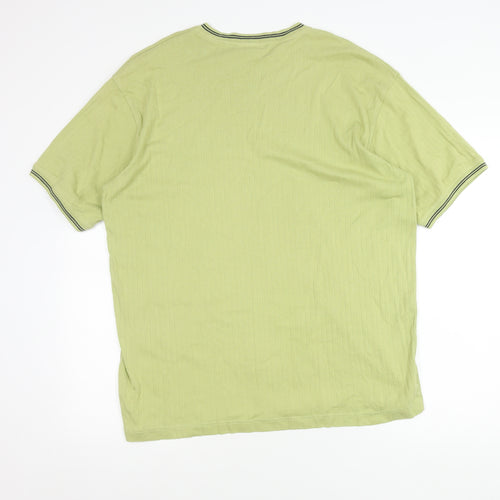 Next Unisex Adults Green Cotton V-Neck Short Sleeve T-Shirt L