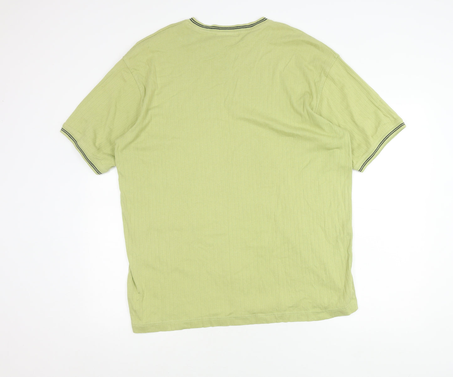 Next Unisex Adults Green Cotton V-Neck Short Sleeve T-Shirt L