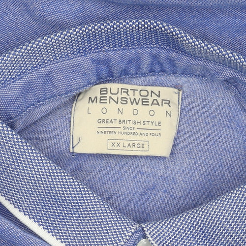Burton Menswear Blue Polo Shirt Men’s 2XL Regular Fit Casual