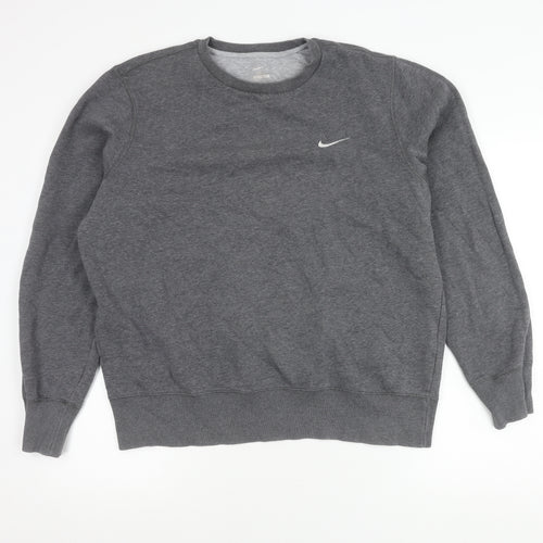 Nike Mens Grey Medium Pullover Sweatshirt Crew Neck Sportswear