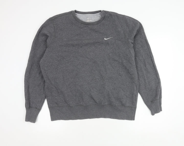 Nike Mens Grey Medium Pullover Sweatshirt Crew Neck Sportswear