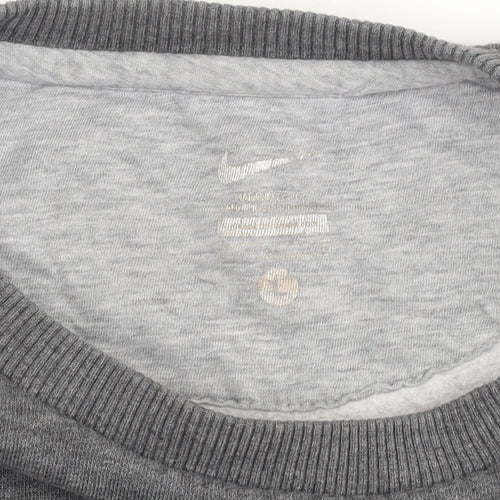 Nike Mens Grey Medium Pullover Sweatshirt Crew Neck Sportswear