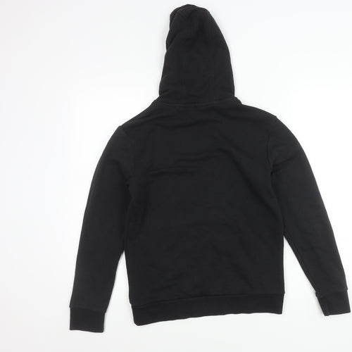 Adidas Boys Black Pullover Hoodie 12-13Y Logo Fleece Sweatshirt
