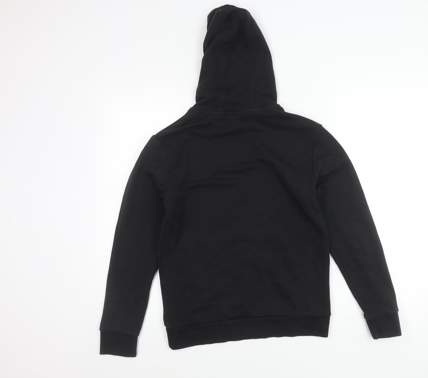 Adidas Boys Black Pullover Hoodie 12-13Y Logo Fleece Sweatshirt
