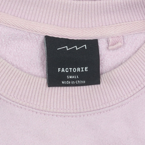 Factorie Women’s Pink Pullover Sweatshirt Small Cotton Blend