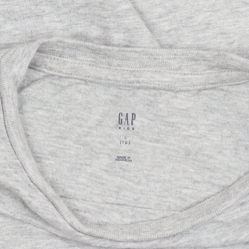 GAP Kids Girls Grey Crew Neck Short Sleeve Cotton T-Shirt Age 10 Years
