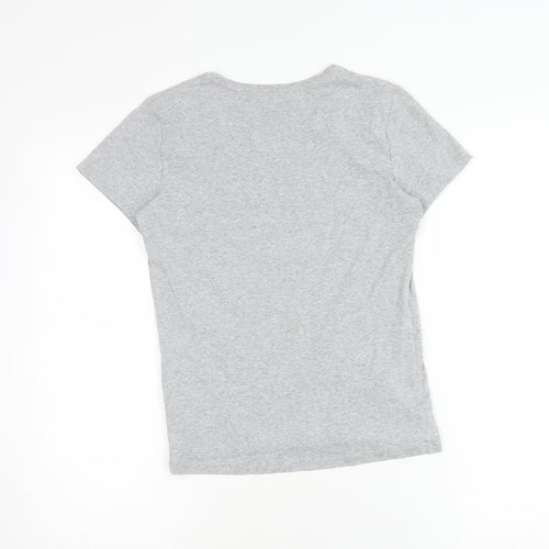 Uniqlo Girls Grey L Basic Crew Neck Short Sleeve Cotton T-Shirt