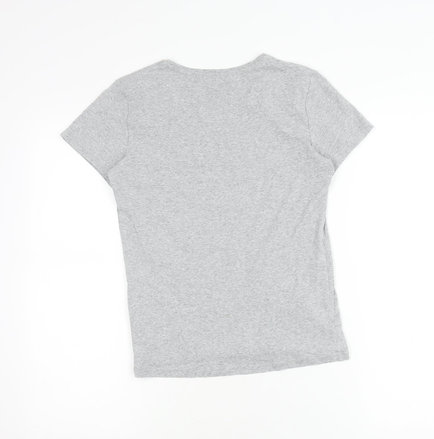 Uniqlo Girls Grey L Basic Crew Neck Short Sleeve Cotton T-Shirt