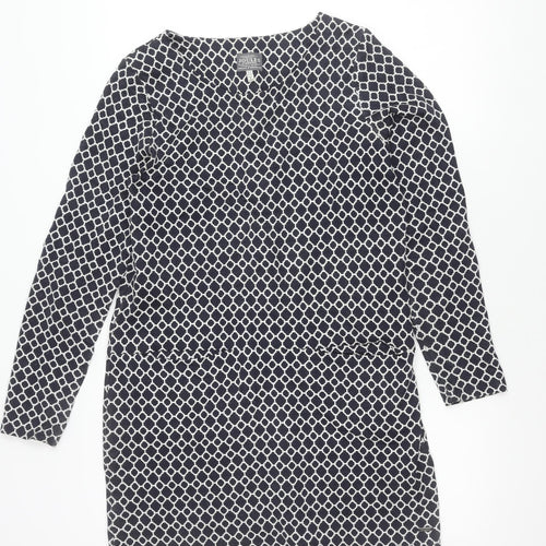 Joules Women’s Blue Geometric Shift Dress Size 12 Long Sleeve