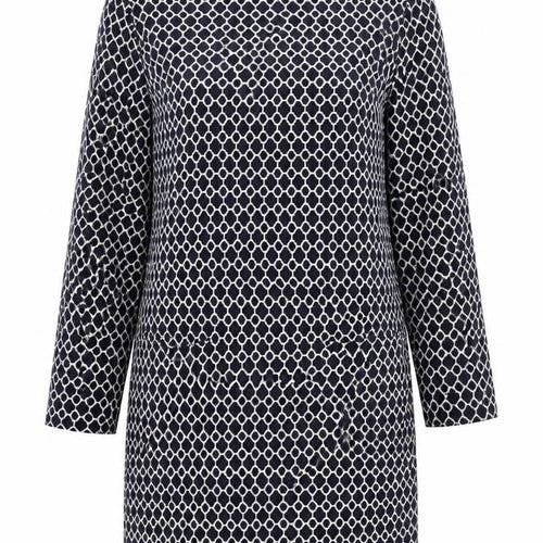 Joules Women’s Blue Geometric Shift Dress Size 12 Long Sleeve
