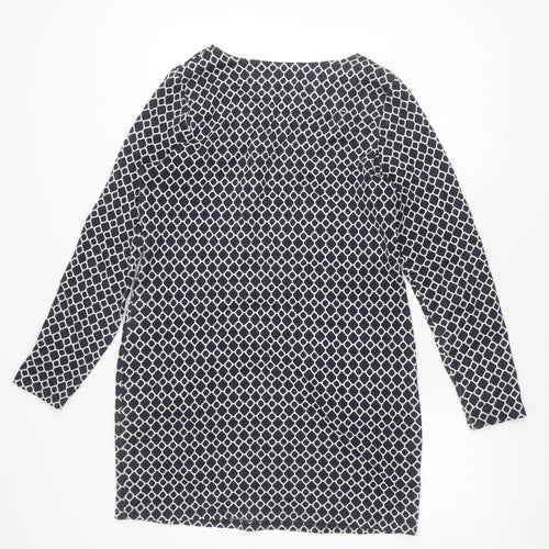 Joules Women’s Blue Geometric Shift Dress Size 12 Long Sleeve