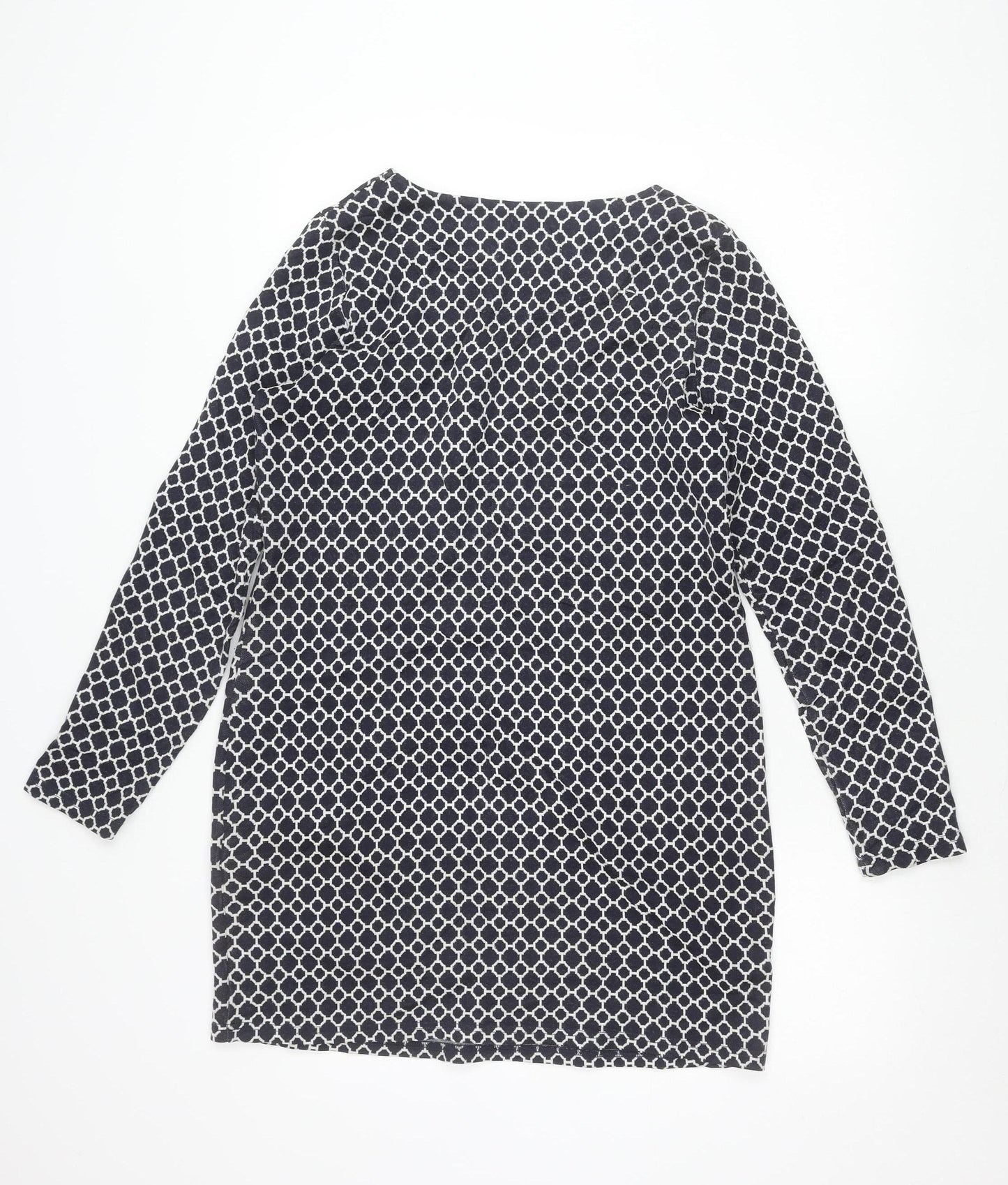 Joules Women’s Blue Geometric Shift Dress Size 12 Long Sleeve
