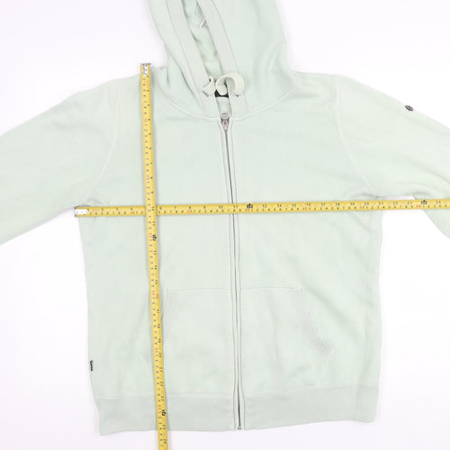 Superdry Women Green Size 14 Hooded Zip Jacket Cotton Blend